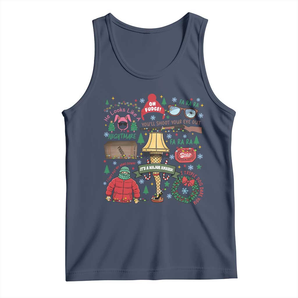 Funny Christmas Movie Tank Top Oh Fudge Bunny Pajama Italian Leg Lamp - Wonder Print Shop