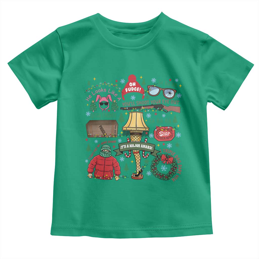 Funny Christmas Movie Toddler T Shirt Oh Fudge Bunny Pajama Italian Leg Lamp - Wonder Print Shop