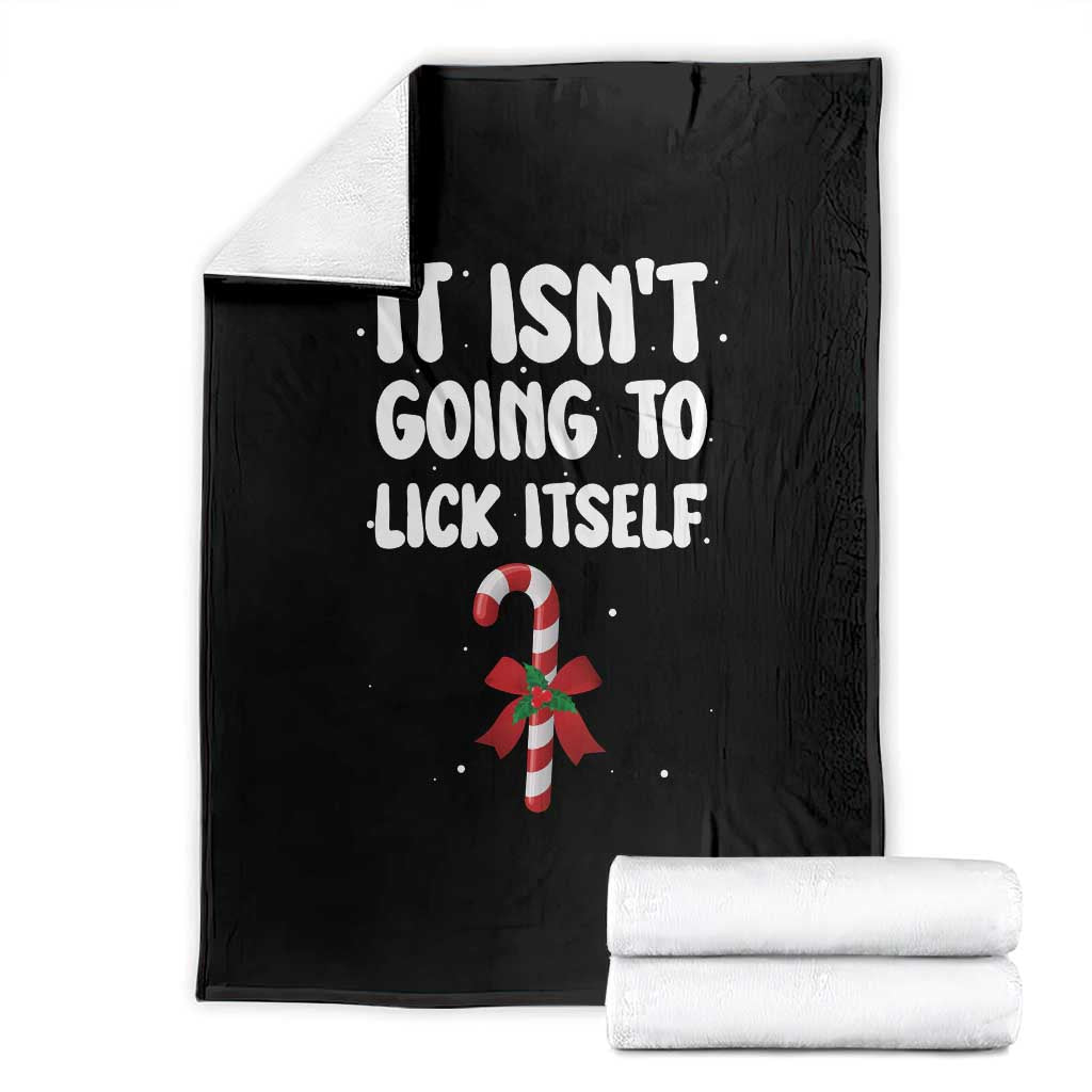 Funny Christmas It Isn't Going To Lick Itself Throw Blanket Xmas Adult Humor Couple Matching - Wonder Print Shop