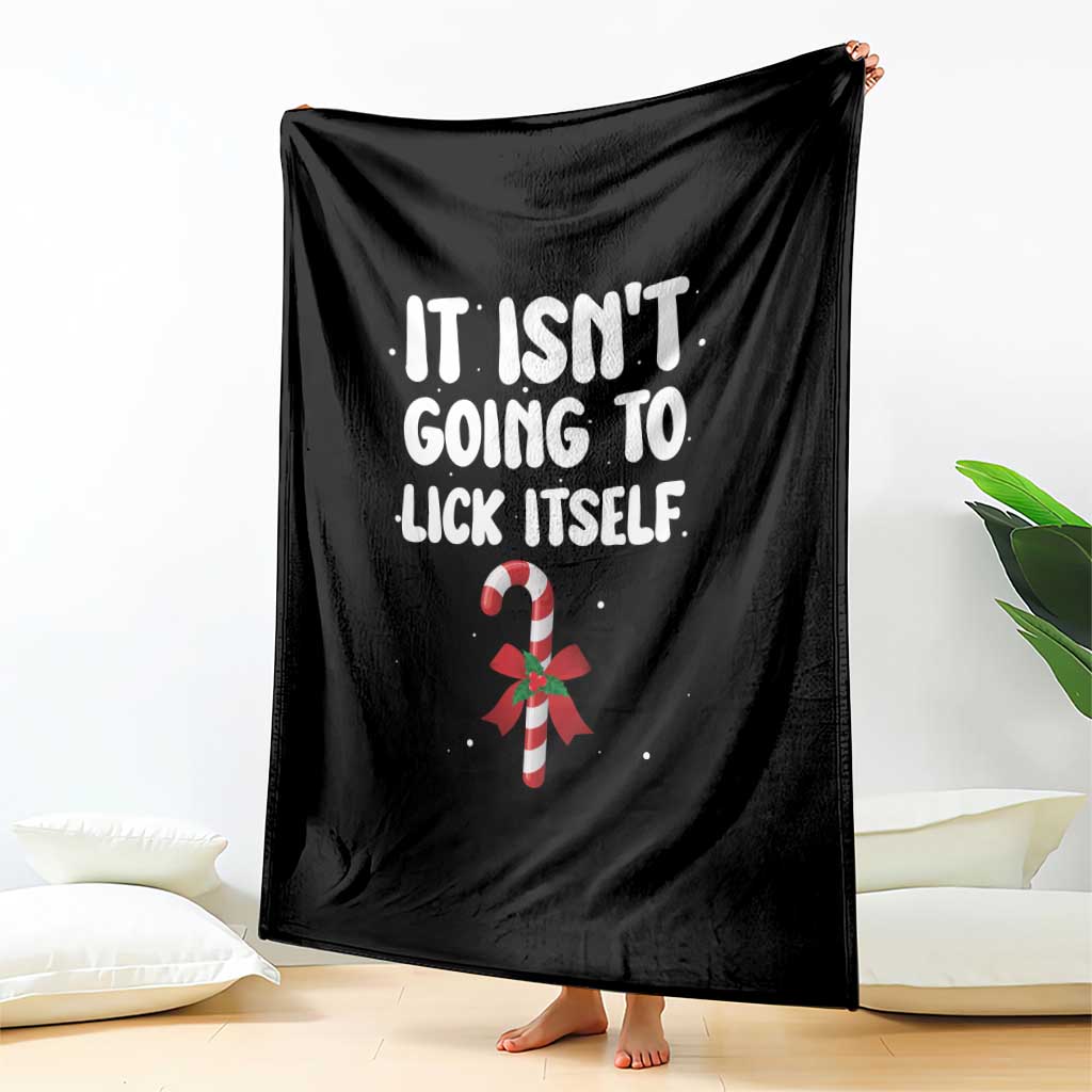 Funny Christmas It Isn't Going To Lick Itself Throw Blanket Xmas Adult Humor Couple Matching - Wonder Print Shop