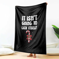 Funny Christmas It Isn't Going To Lick Itself Throw Blanket Xmas Adult Humor Couple Matching - Wonder Print Shop