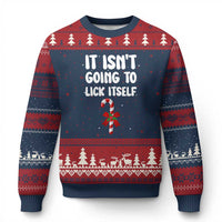 Funny Xmas It Isn't Going To Lick Itself Ugly Christmas Sweater Xmas Adult Humor Couple Matching - Wonder Print Shop
