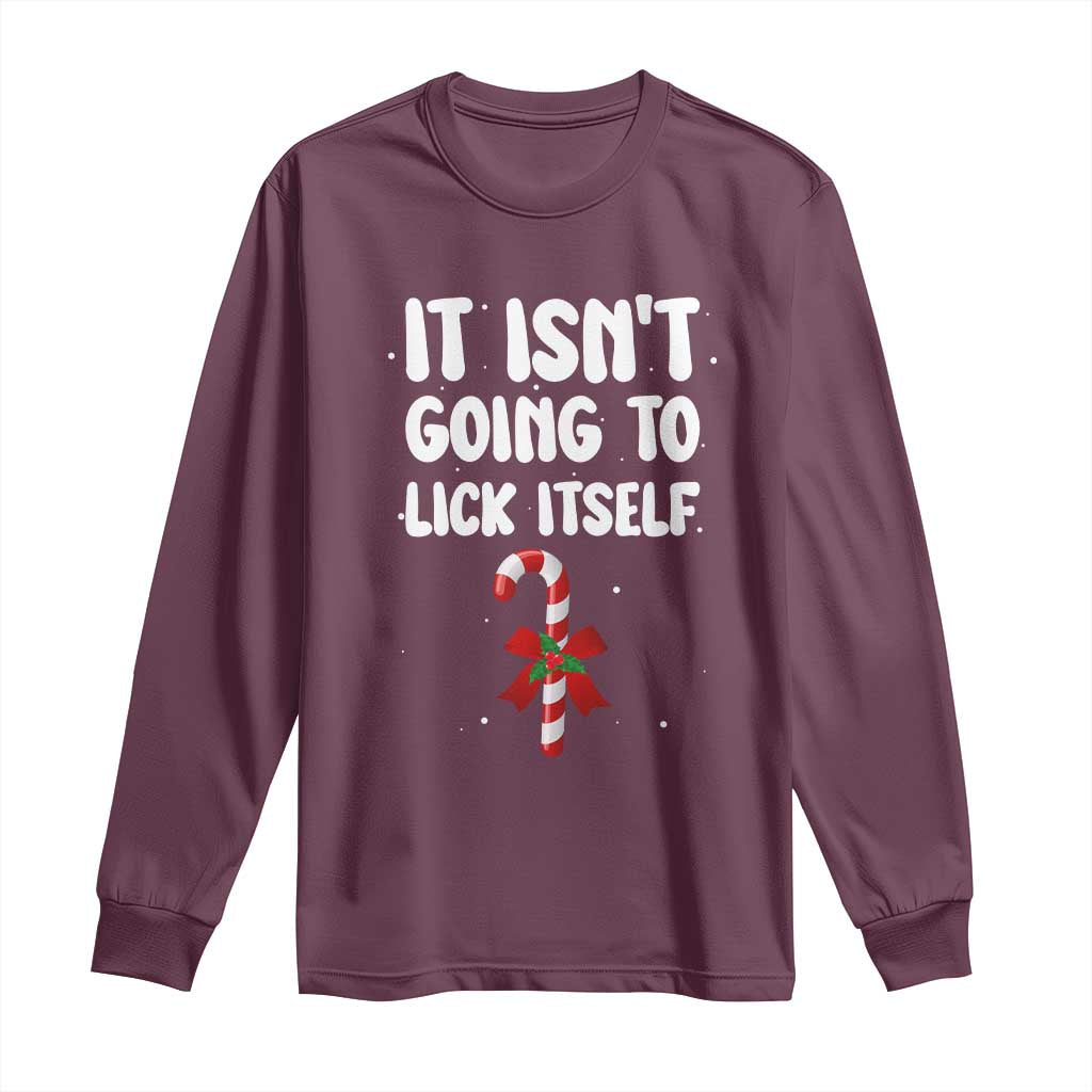 Funny Christmas It Isn't Going To Lick Itself Long Sleeve Shirt Xmas Adult Humor Couple Matching - Wonder Print Shop