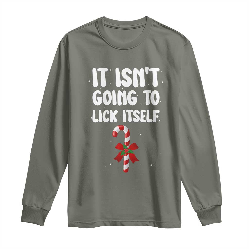 Funny Christmas It Isn't Going To Lick Itself Long Sleeve Shirt Xmas Adult Humor Couple Matching - Wonder Print Shop