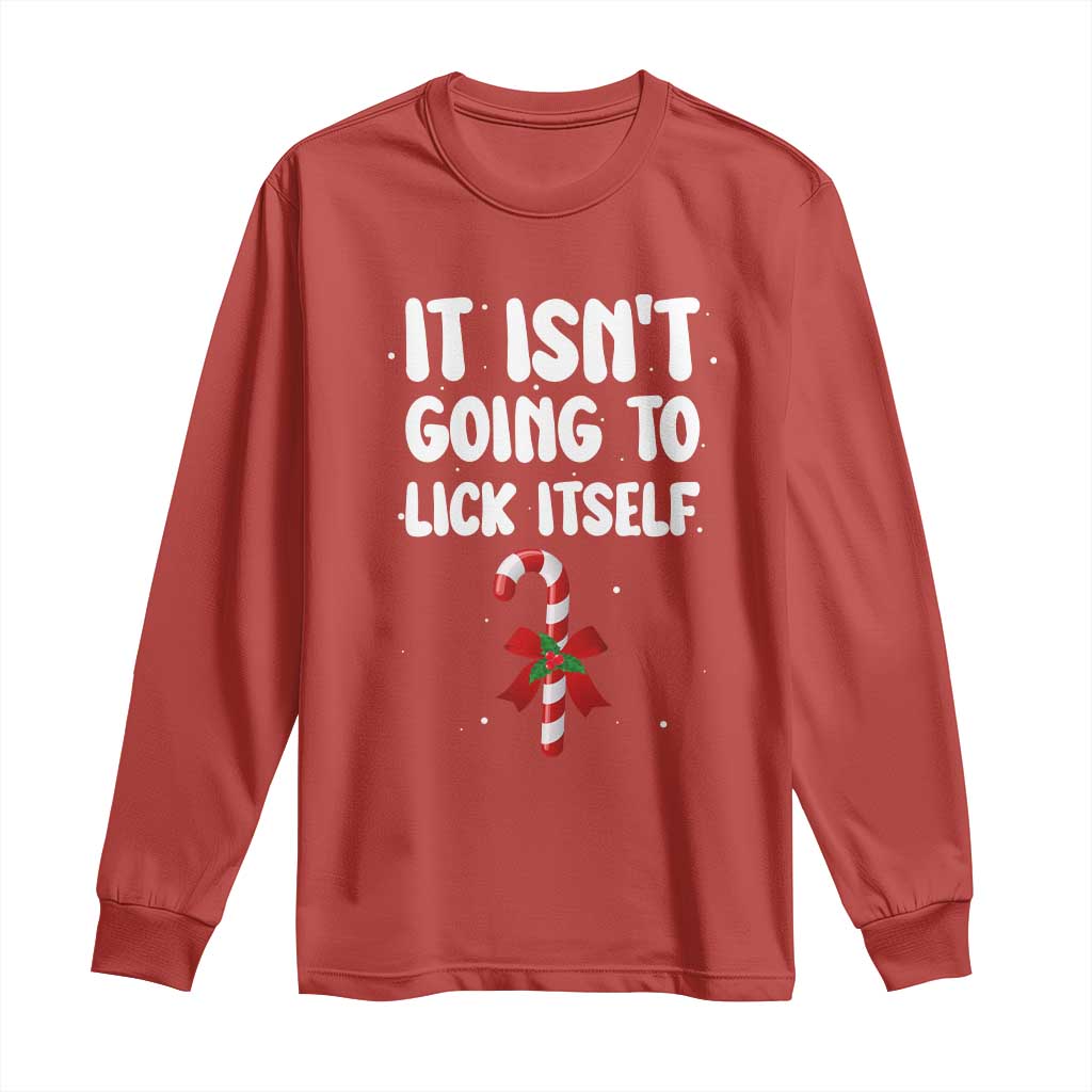Funny Christmas It Isn't Going To Lick Itself Long Sleeve Shirt Xmas Adult Humor Couple Matching - Wonder Print Shop
