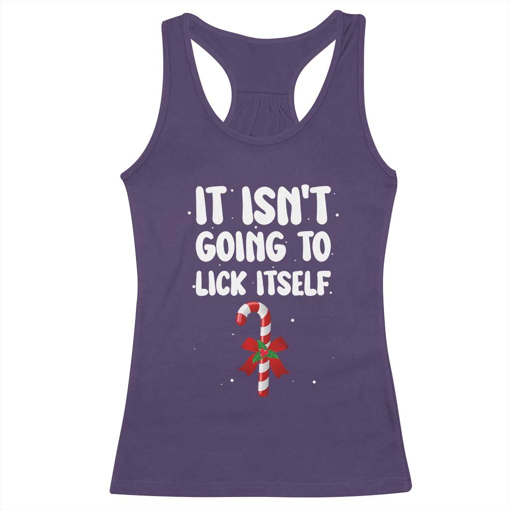 Funny Christmas It Isn't Going To Lick Itself Racerback Tank Top Xmas Adult Humor Couple Matching - Wonder Print Shop