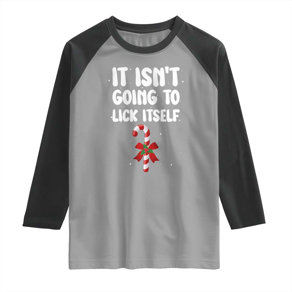 Funny Christmas It Isn't Going To Lick Itself Raglan Shirt Xmas Adult Humor Couple Matching - Wonder Print Shop