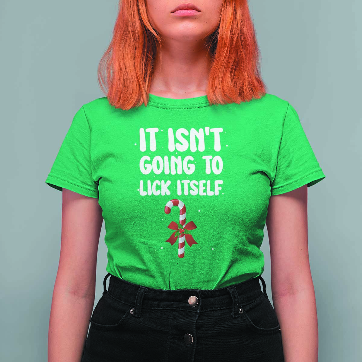 Funny Christmas It Isn't Going To Lick Itself T Shirt For Women Xmas Adult Humor Couple Matching - Wonder Print Shop