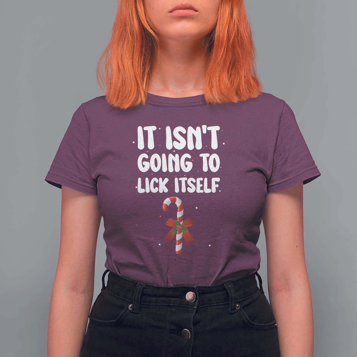 Funny Christmas It Isn't Going To Lick Itself T Shirt For Women Xmas Adult Humor Couple Matching - Wonder Print Shop