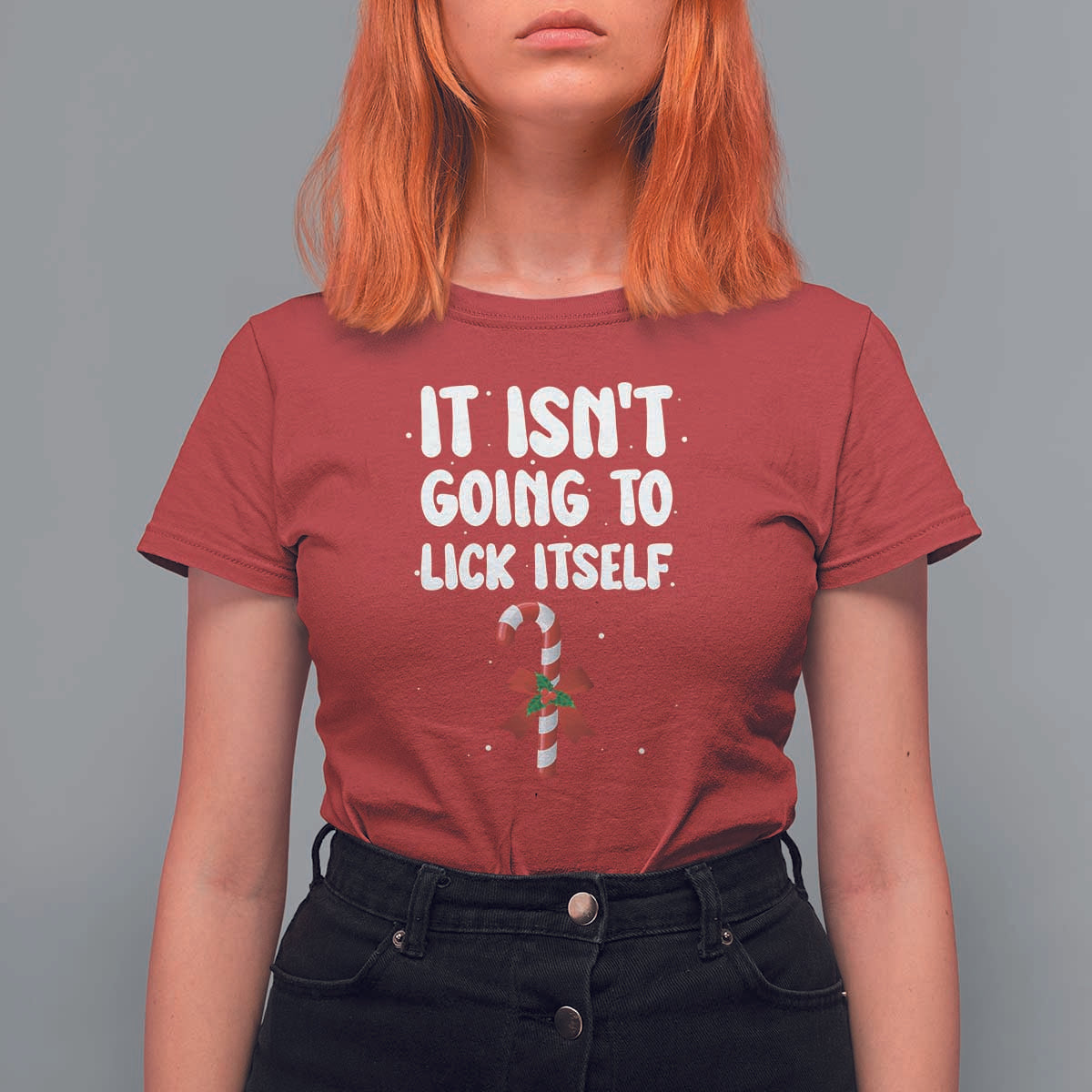 Funny Christmas It Isn't Going To Lick Itself T Shirt For Women Xmas Adult Humor Couple Matching - Wonder Print Shop