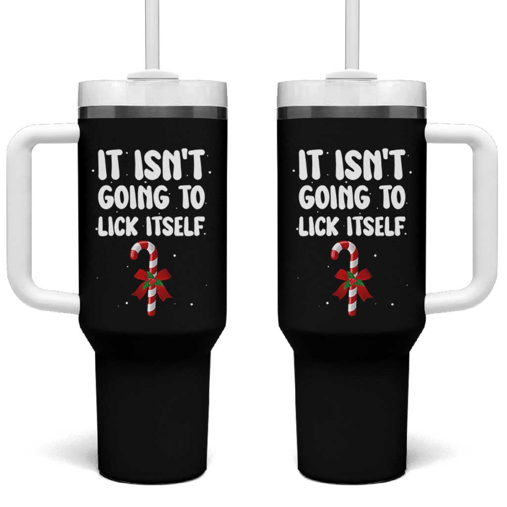 Funny Christmas It Isn't Going To Lick Itself Tumbler With Handle Xmas Adult Humor Couple Matching - Wonder Print Shop