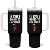 Funny Christmas It Isn't Going To Lick Itself Tumbler With Handle Xmas Adult Humor Couple Matching - Wonder Print Shop