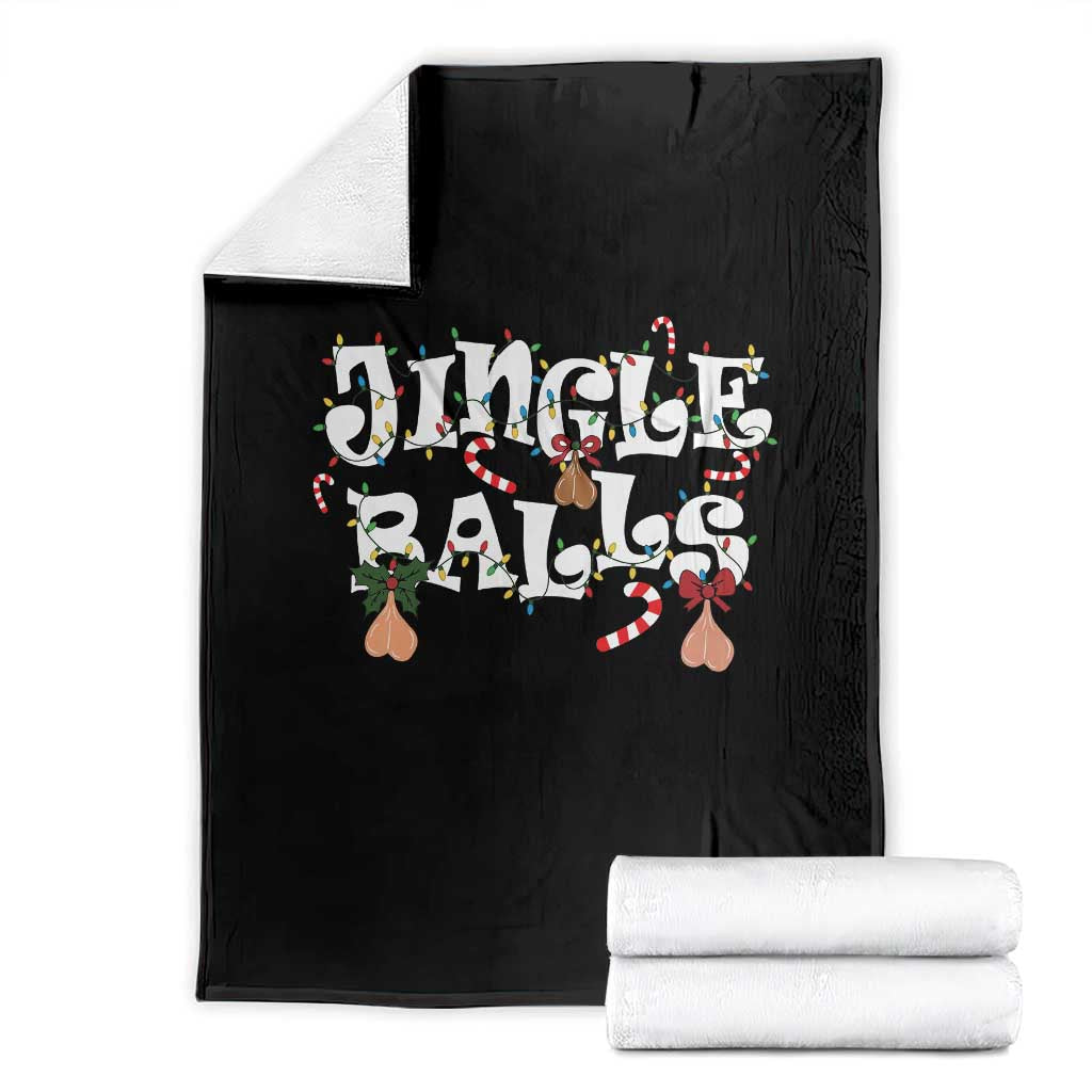 Funny Naughty Christmas Jingle Balls Throw Blanket Santa Xmas Jingle Bells Adult Joke - Wonder Print Shop