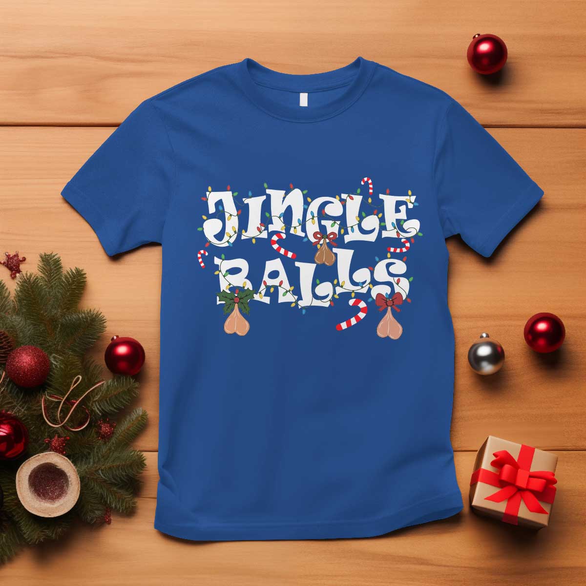 Funny Naughty Christmas Jingle Balls T Shirt Santa Xmas Jingle Bells Adult Joke - Wonder Print Shop