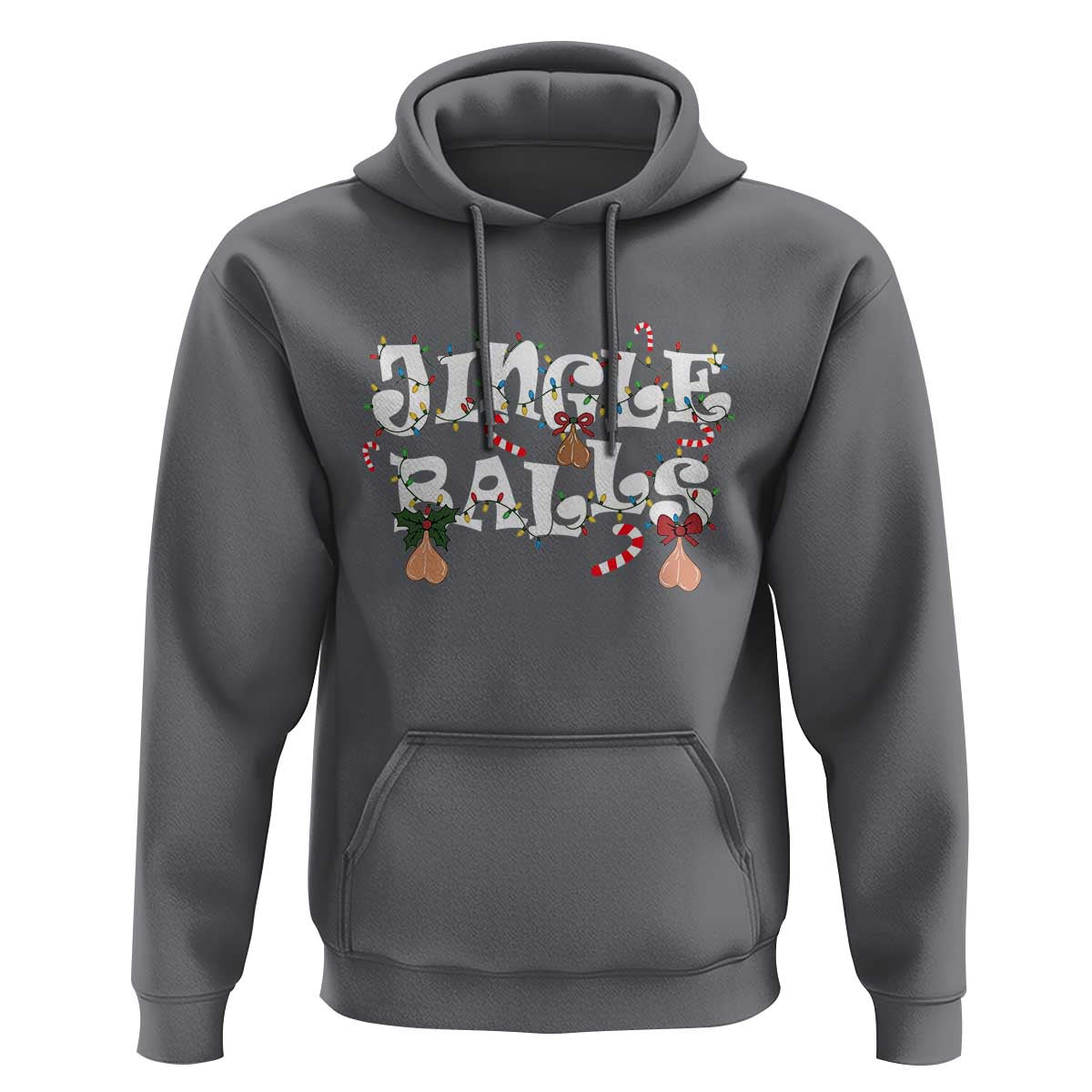 Funny Naughty Christmas Jingle Balls Hoodie Santa Xmas Jingle Bells Adult Joke - Wonder Print Shop