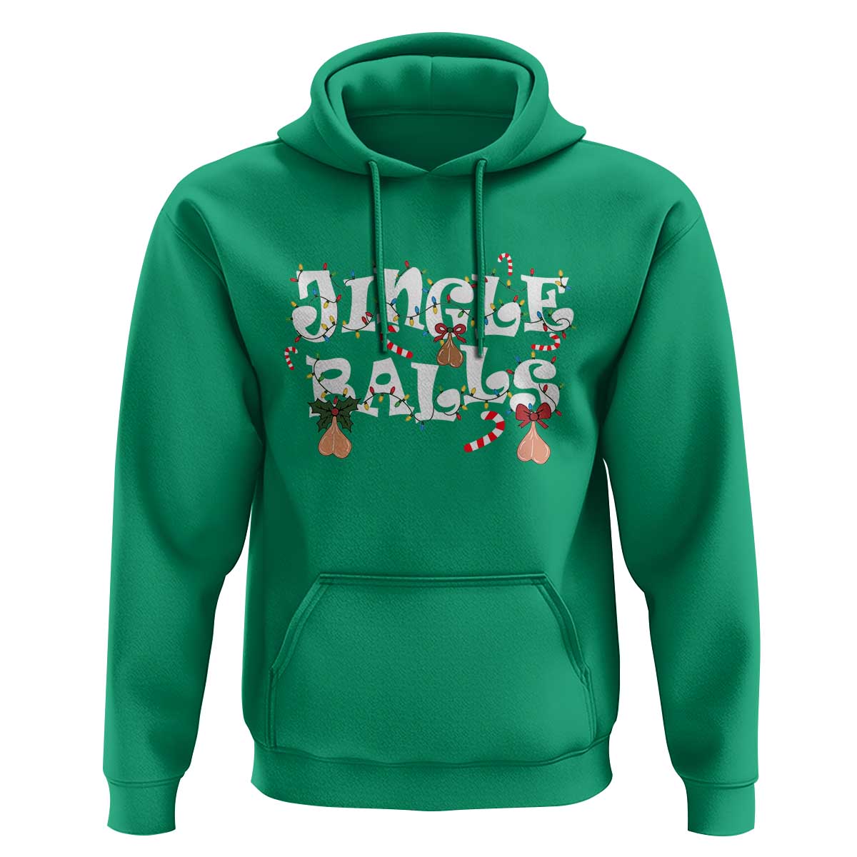 Funny Naughty Christmas Jingle Balls Hoodie Santa Xmas Jingle Bells Adult Joke - Wonder Print Shop