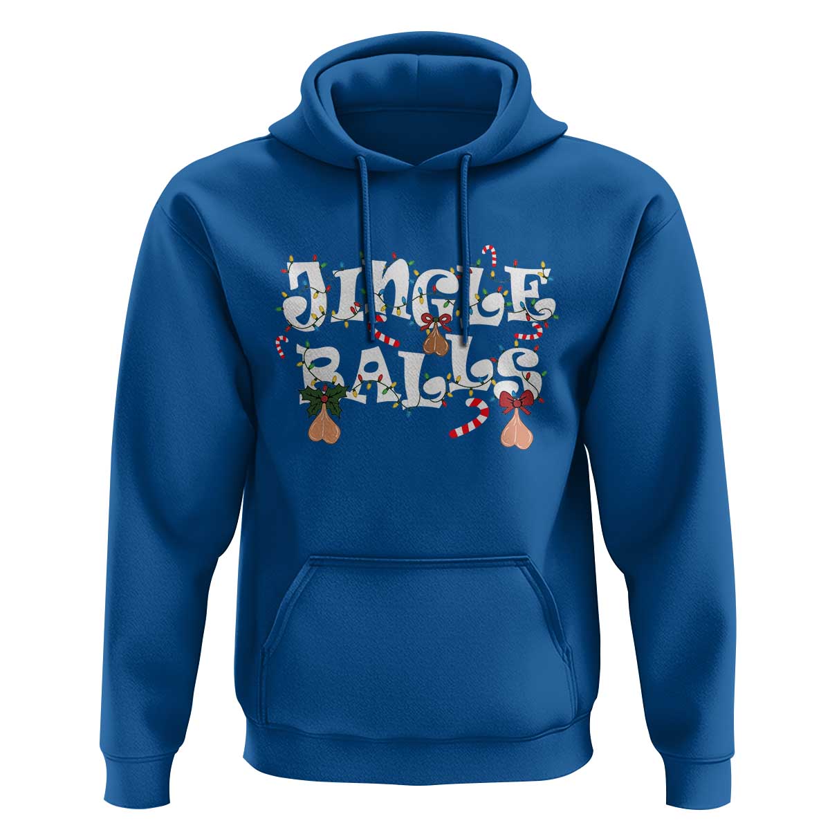 Funny Naughty Christmas Jingle Balls Hoodie Santa Xmas Jingle Bells Adult Joke - Wonder Print Shop