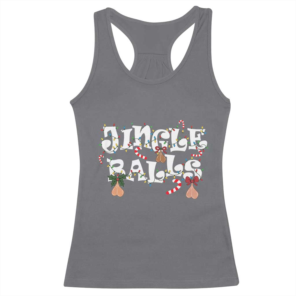 Funny Naughty Christmas Jingle Balls Racerback Tank Top Santa Xmas Jingle Bells Adult Joke - Wonder Print Shop