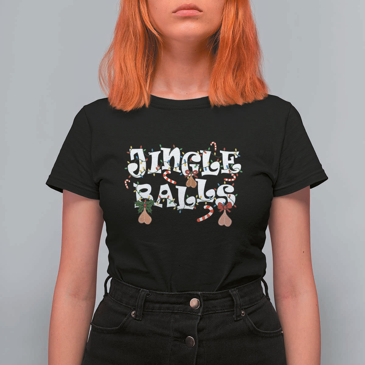 Funny Naughty Christmas Jingle Balls T Shirt For Women Santa Xmas Jingle Bells Adult Joke - Wonder Print Shop