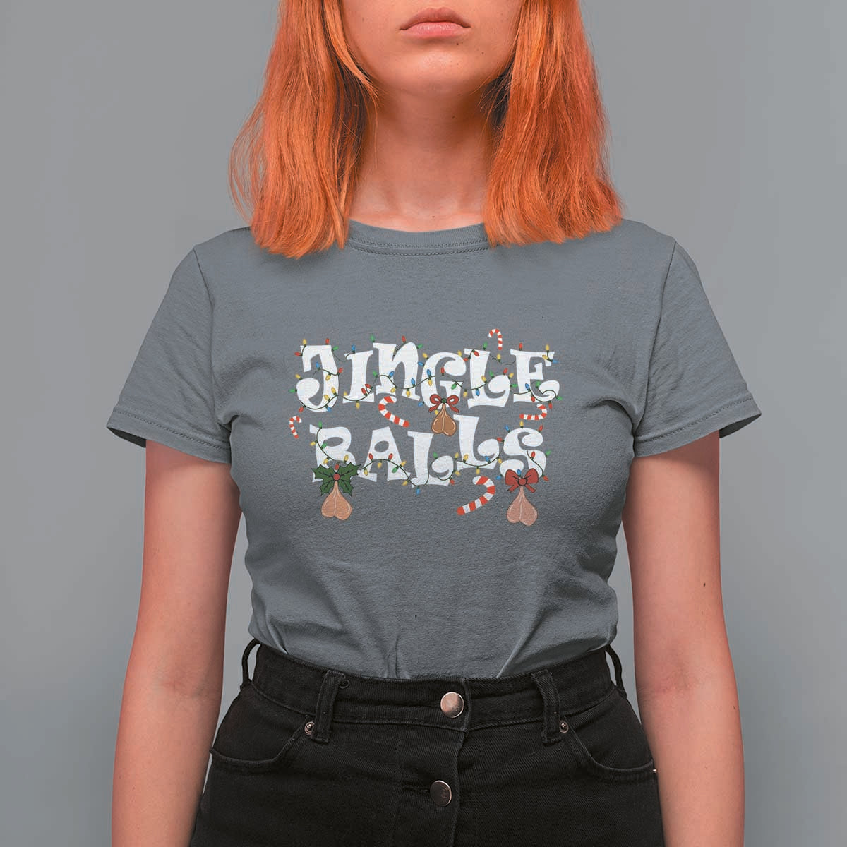 Funny Naughty Christmas Jingle Balls T Shirt For Women Santa Xmas Jingle Bells Adult Joke - Wonder Print Shop