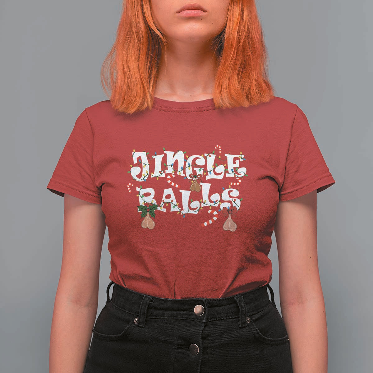 Funny Naughty Christmas Jingle Balls T Shirt For Women Santa Xmas Jingle Bells Adult Joke - Wonder Print Shop