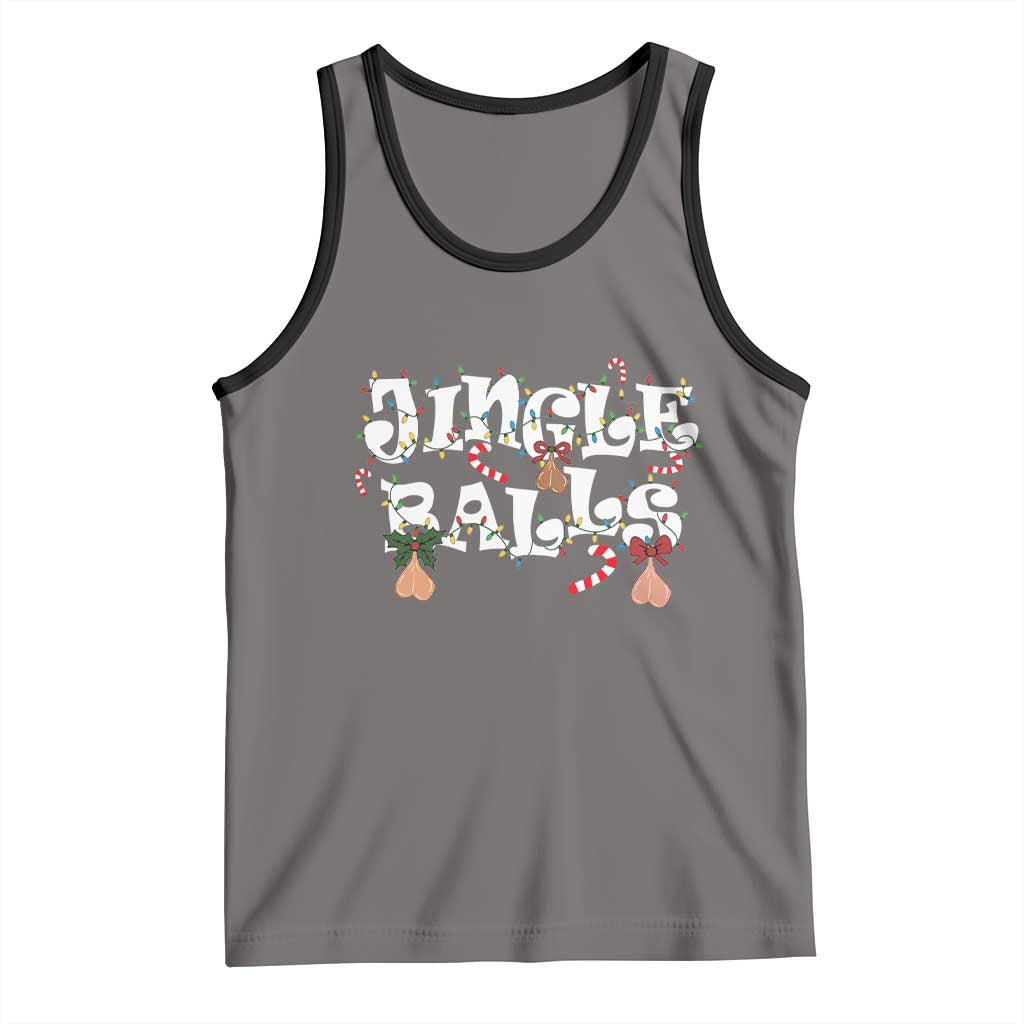 Funny Naughty Christmas Jingle Balls Tank Top Santa Xmas Jingle Bells Adult Joke - Wonder Print Shop
