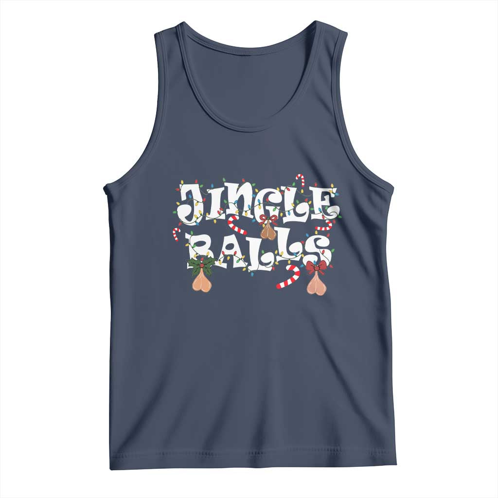 Funny Naughty Christmas Jingle Balls Tank Top Santa Xmas Jingle Bells Adult Joke - Wonder Print Shop