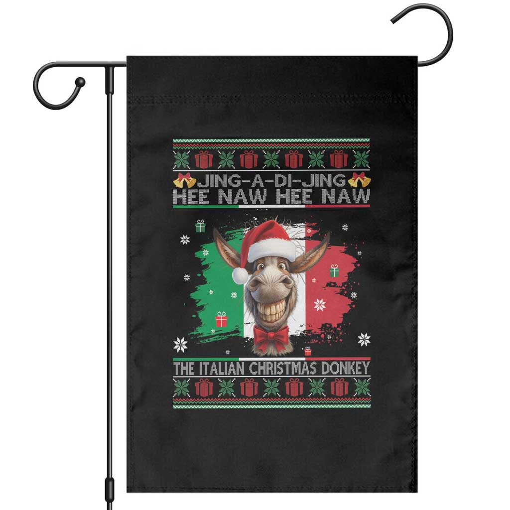 Funny Italian Christmas Donkey Garden Flag Funny Domick The Donkey Holiday Italy Flag - Wonder Print Shop