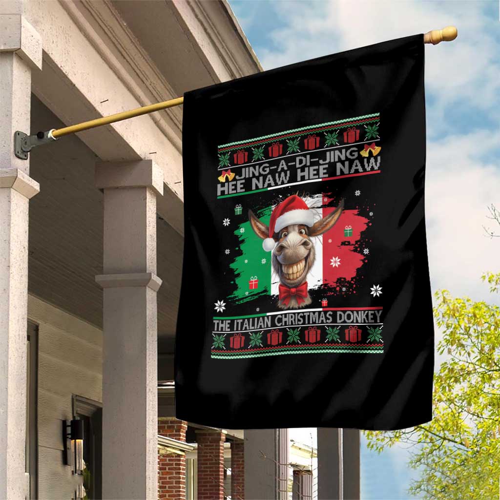Funny Italian Christmas Donkey Garden Flag Funny Domick The Donkey Holiday Italy Flag - Wonder Print Shop