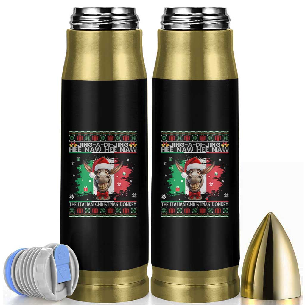 Funny Italian Christmas Donkey Bullet Tumbler Funny Domick The Donkey Holiday Italy Flag - Wonder Print Shop