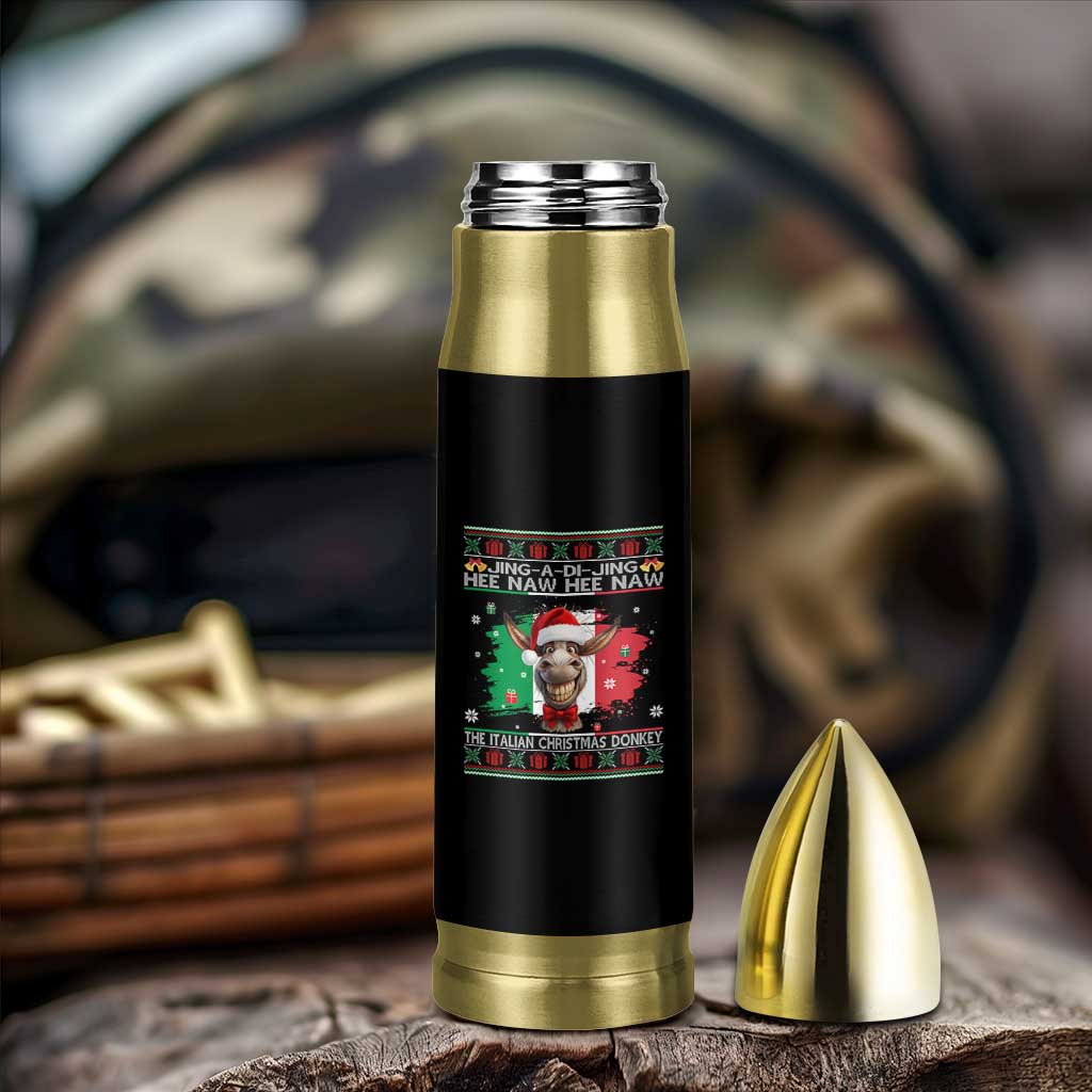 Funny Italian Christmas Donkey Bullet Tumbler Funny Domick The Donkey Holiday Italy Flag - Wonder Print Shop