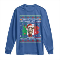 Funny Italian Christmas Donkey Long Sleeve Shirt Funny Domick The Donkey Holiday Italy Flag - Wonder Print Shop