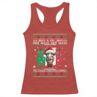 Funny Italian Christmas Donkey Racerback Tank Top Funny Domick The Donkey Holiday Italy Flag - Wonder Print Shop