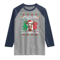 Funny Italian Christmas Donkey Raglan Shirt Funny Domick The Donkey Holiday Italy Flag - Wonder Print Shop
