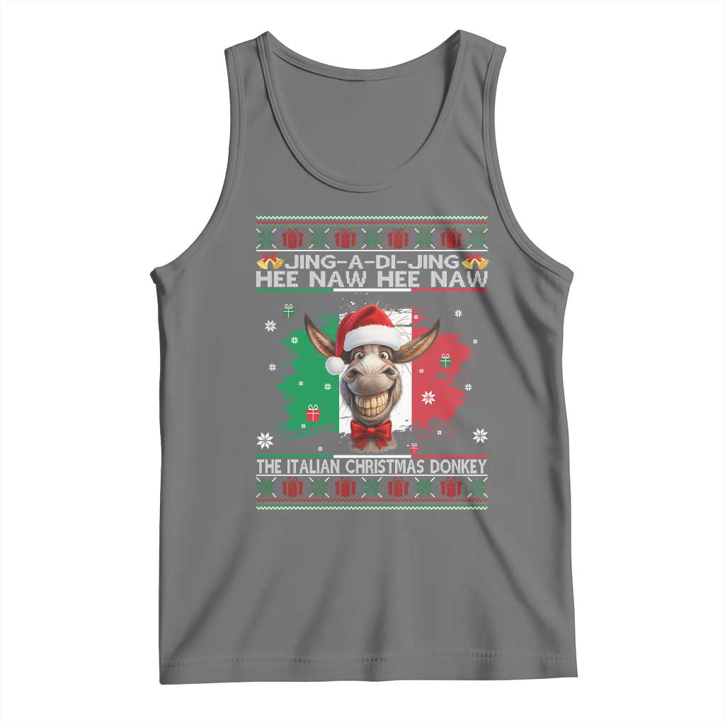 Funny Italian Christmas Donkey Tank Top Funny Domick The Donkey Holiday Italy Flag - Wonder Print Shop