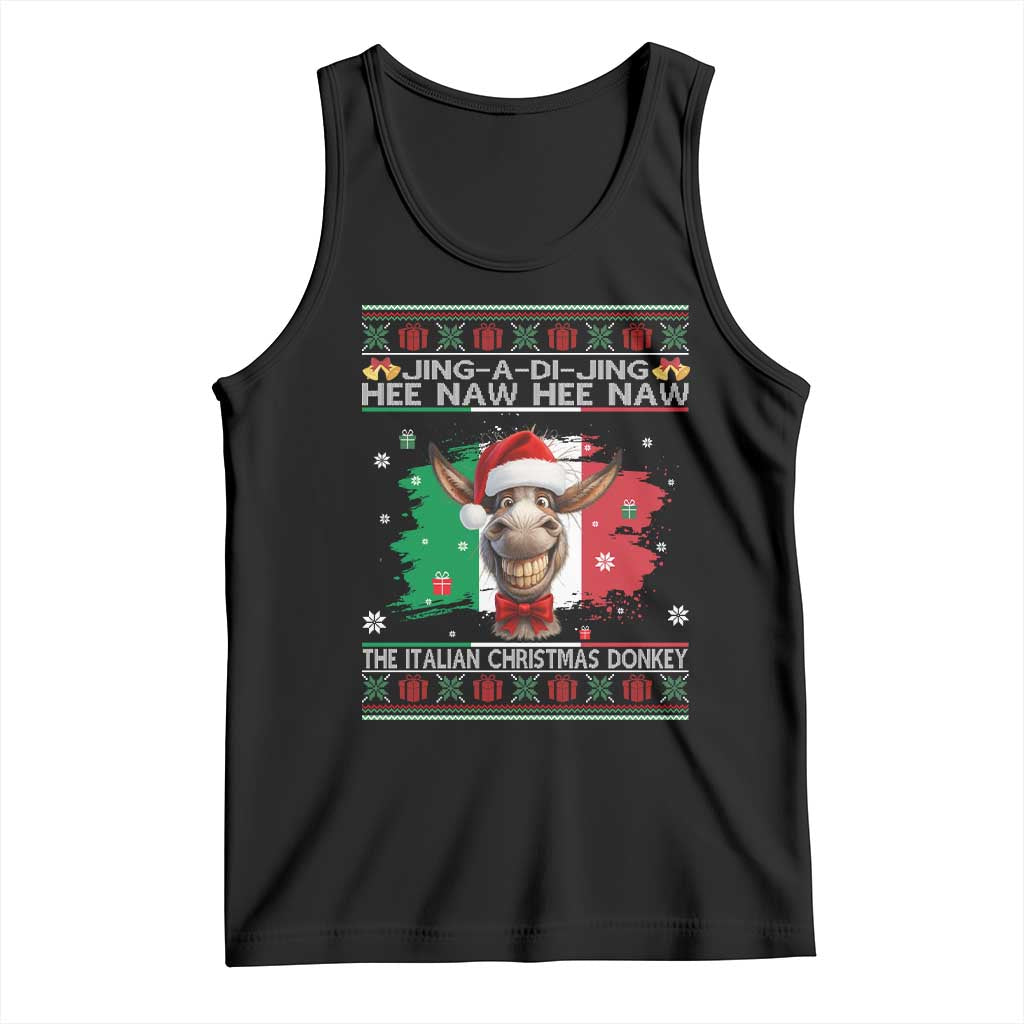 Funny Italian Christmas Donkey Tank Top Funny Domick The Donkey Holiday Italy Flag - Wonder Print Shop