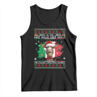 Funny Italian Christmas Donkey Tank Top Funny Domick The Donkey Holiday Italy Flag - Wonder Print Shop