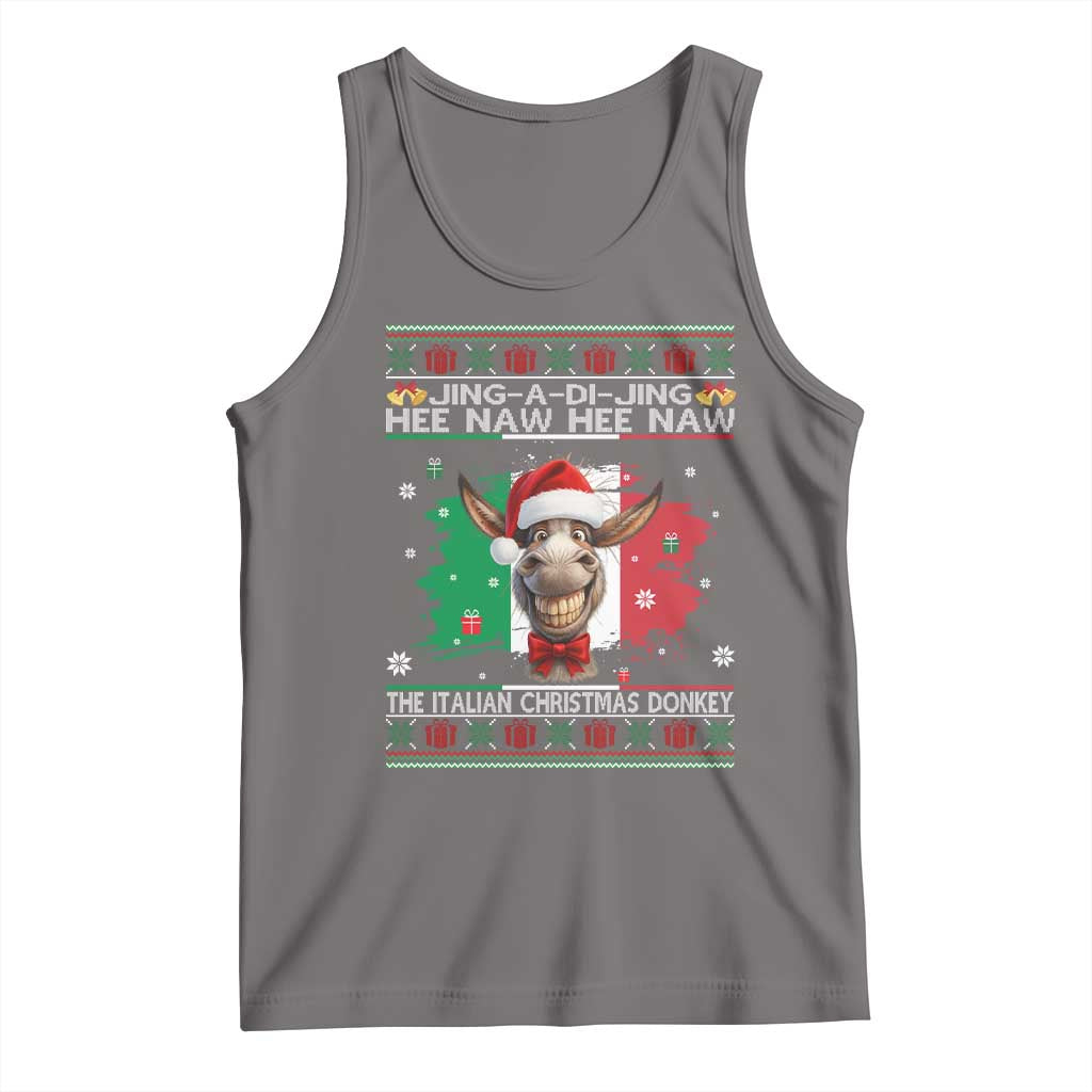 Funny Italian Christmas Donkey Tank Top Funny Domick The Donkey Holiday Italy Flag - Wonder Print Shop
