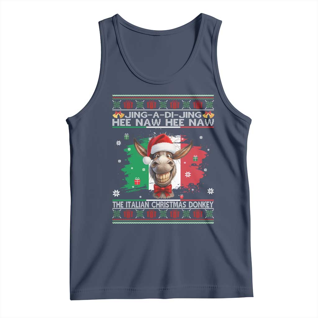 Funny Italian Christmas Donkey Tank Top Funny Domick The Donkey Holiday Italy Flag - Wonder Print Shop