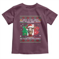 Funny Italian Christmas Donkey Toddler T Shirt Funny Domick The Donkey Holiday Italy Flag - Wonder Print Shop
