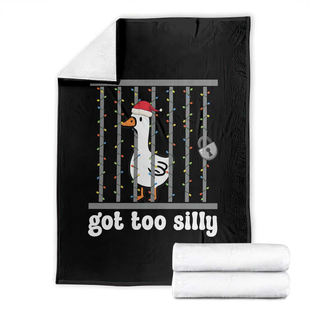 Funny Got Too Silly Christmas Throw Blanket Santa Goose Pun Humor Animal Lovers - Wonder Print Shop