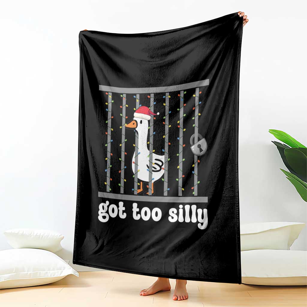 Funny Got Too Silly Christmas Throw Blanket Santa Goose Pun Humor Animal Lovers - Wonder Print Shop