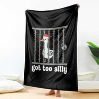 Funny Got Too Silly Christmas Throw Blanket Santa Goose Pun Humor Animal Lovers - Wonder Print Shop