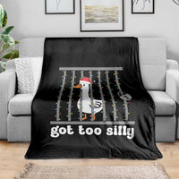 Funny Got Too Silly Christmas Throw Blanket Santa Goose Pun Humor Animal Lovers - Wonder Print Shop