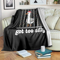 Funny Got Too Silly Christmas Throw Blanket Santa Goose Pun Humor Animal Lovers - Wonder Print Shop