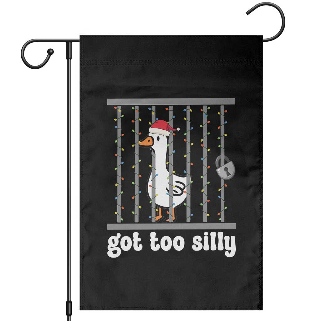 Funny Got Too Silly Christmas Garden Flag Santa Goose Pun Humor Animal Lovers - Wonder Print Shop