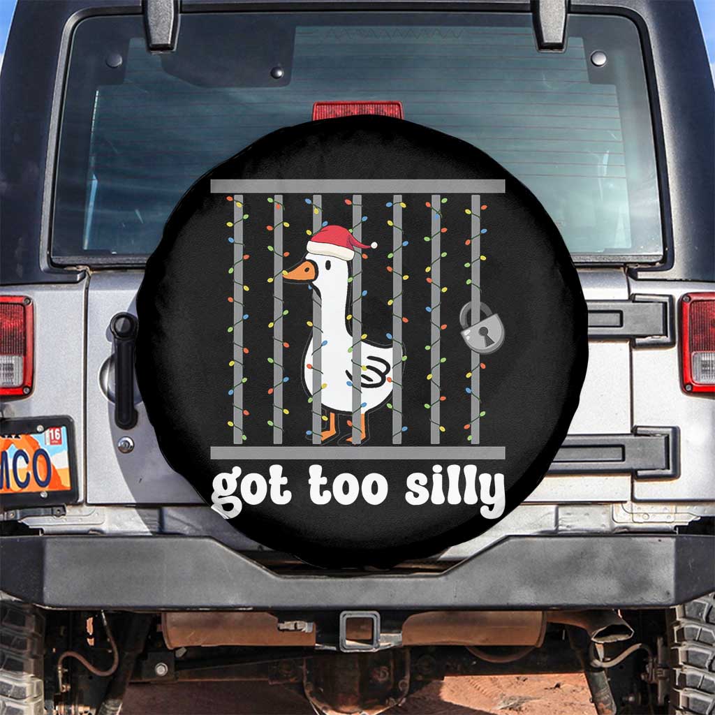 Funny Got Too Silly Christmas Spare Tire Cover Santa Goose Pun Humor Animal Lovers - Wonder Print Shop