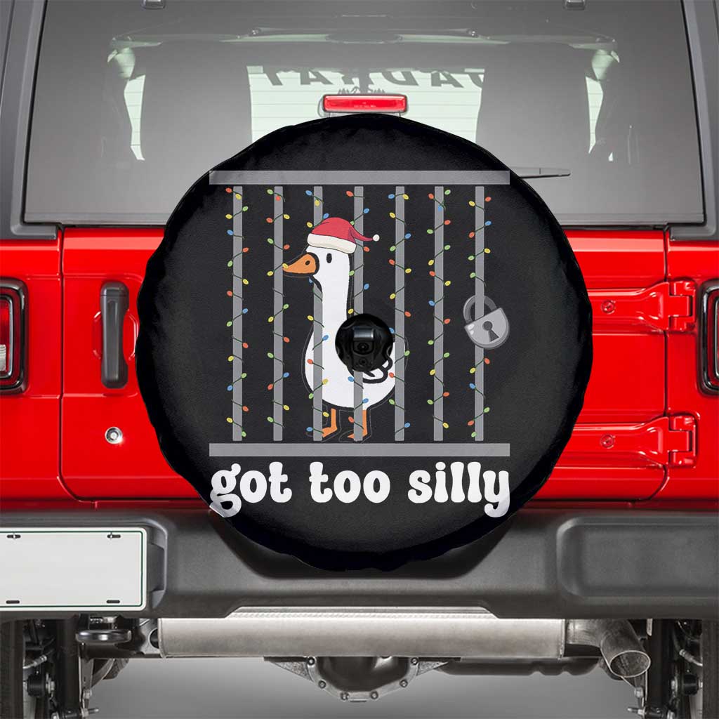 Funny Got Too Silly Christmas Spare Tire Cover Santa Goose Pun Humor Animal Lovers - Wonder Print Shop