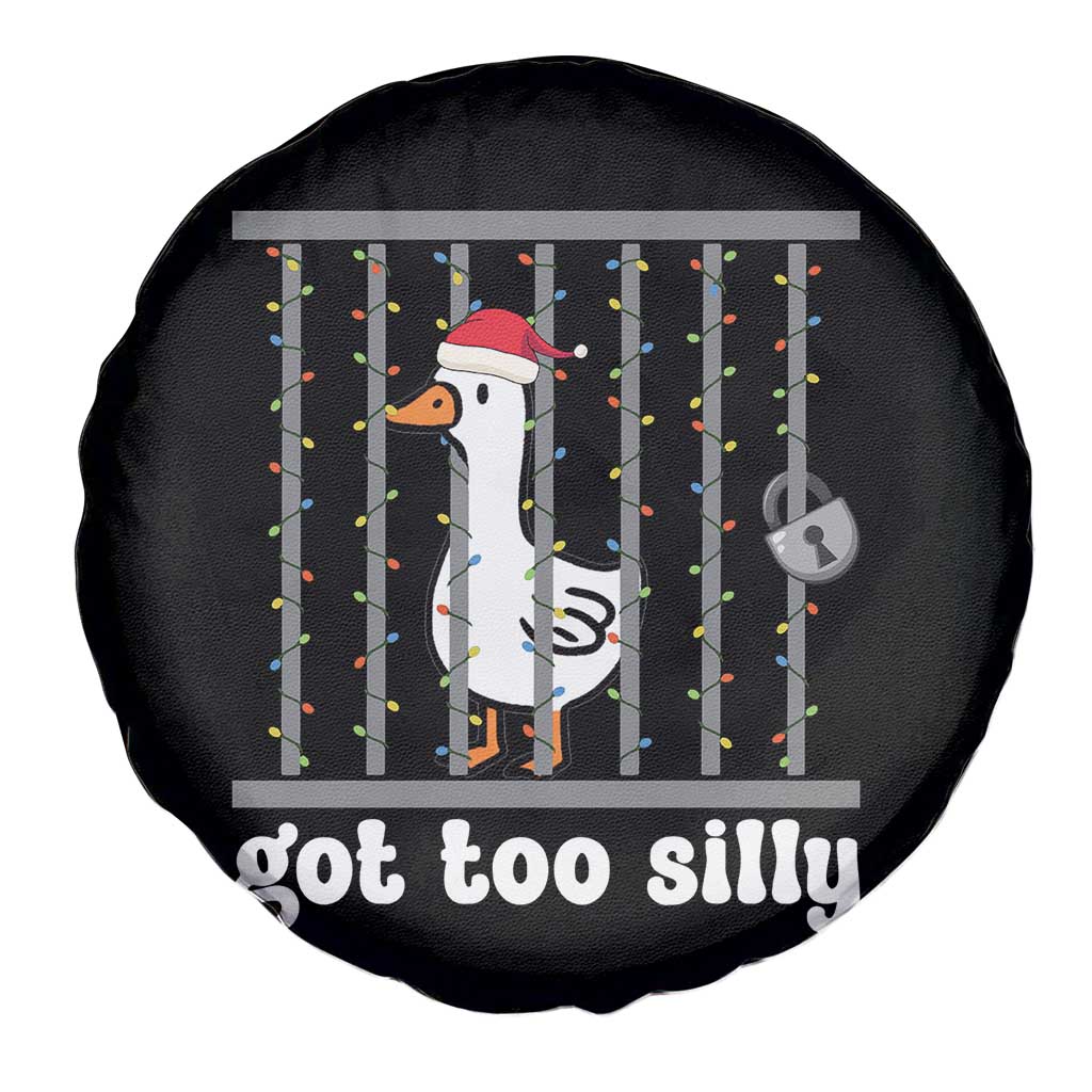 Funny Got Too Silly Christmas Spare Tire Cover Santa Goose Pun Humor Animal Lovers - Wonder Print Shop