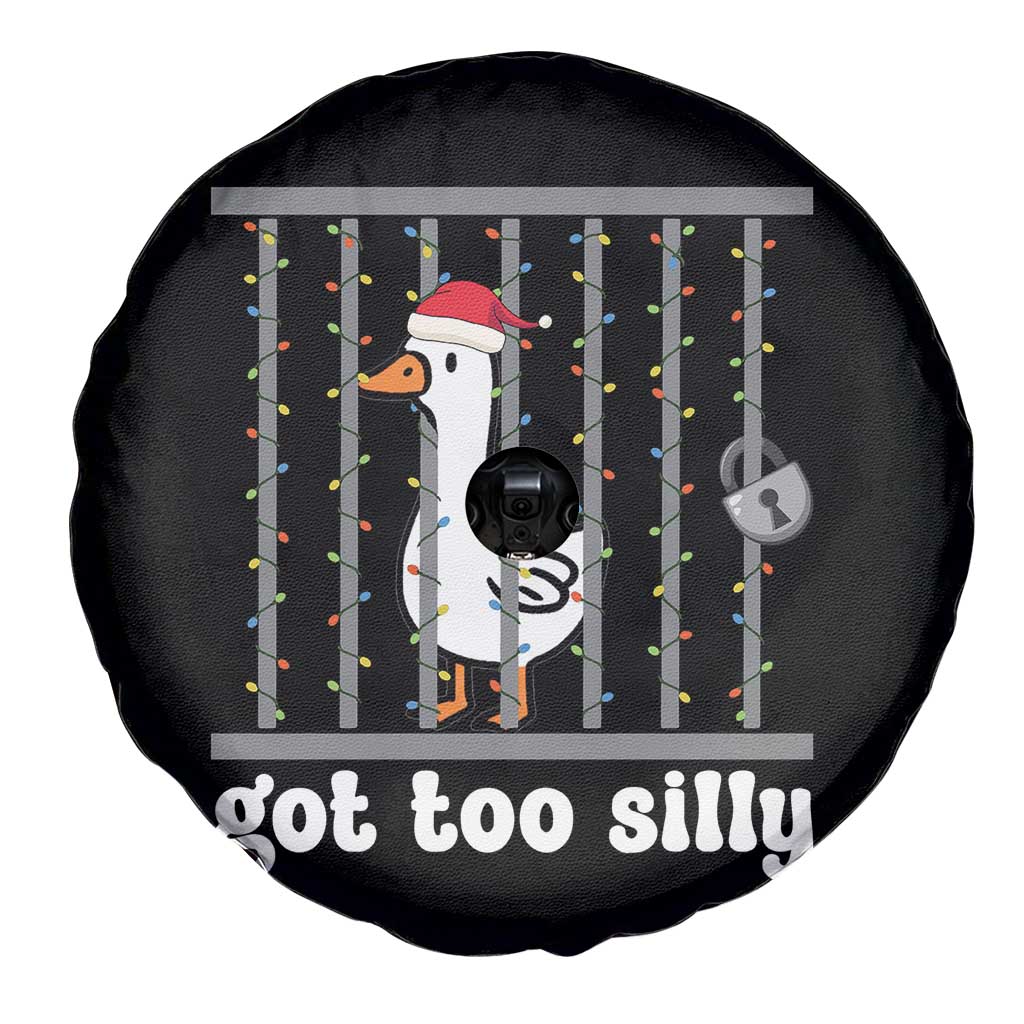 Funny Got Too Silly Christmas Spare Tire Cover Santa Goose Pun Humor Animal Lovers - Wonder Print Shop